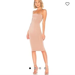 Yvonne Laced Back Midi Dress in Taupe by superdown